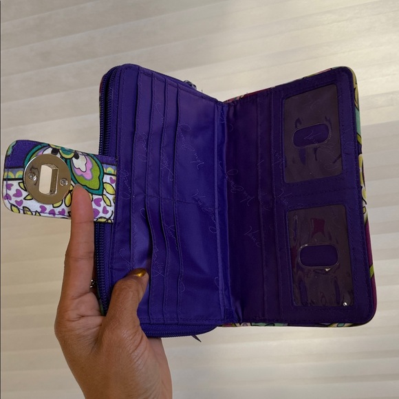 Vera Bradley Quilted Zip-Around Wallet | Purple Floral - Picture 14 of 14